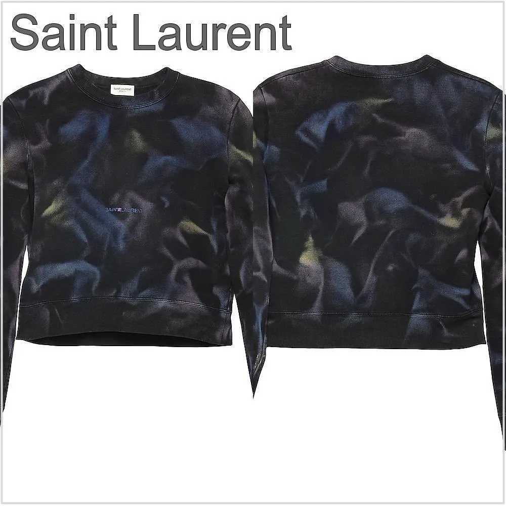 Saint Laurent  |Street Style Long Sleeves Cotton Logo Hoodies & Sweatshirts