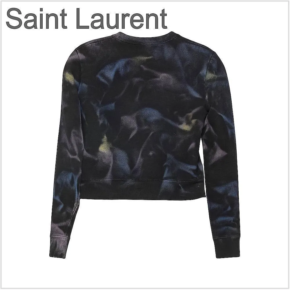 Saint Laurent  |Street Style Long Sleeves Cotton Logo Hoodies & Sweatshirts