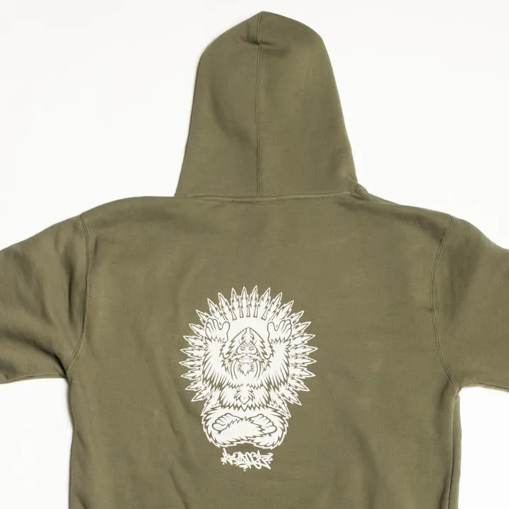 SATORI x BIGFOOT MEDITATE HOODIE - OLIVE