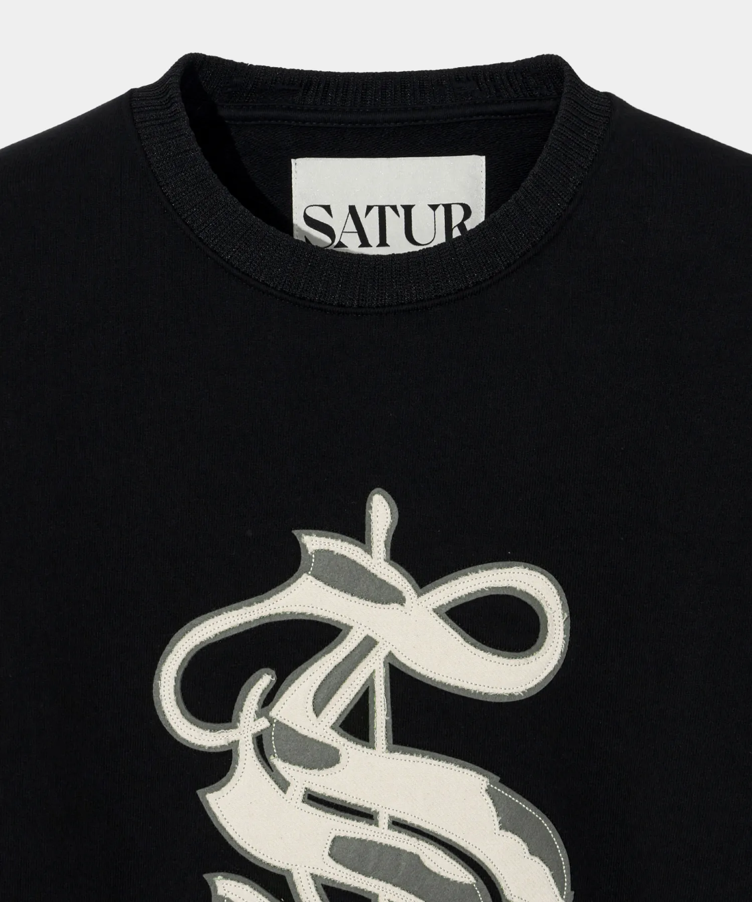 SATUR  |Unisex Street Style Long Sleeves Plain Oversized Logo