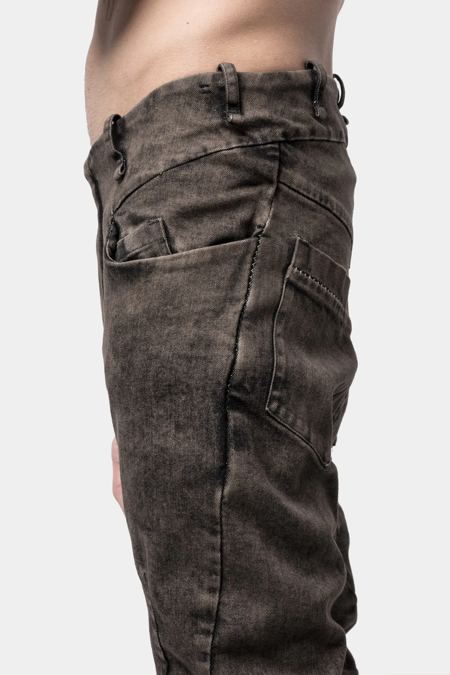 Seam detail jeans, Black clay