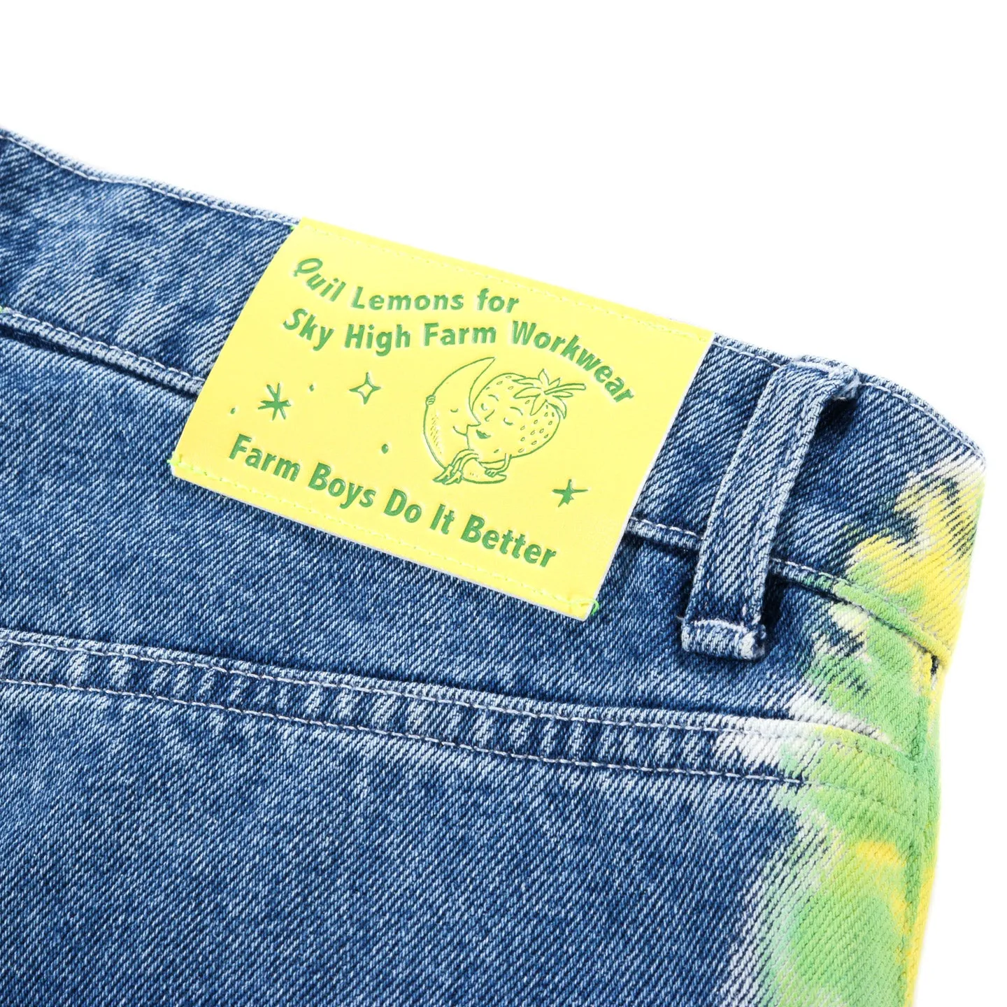 SKY HIGH FARM WORKWEAR QUIL LEMONS DENIM PANTS LIGHT BLUE