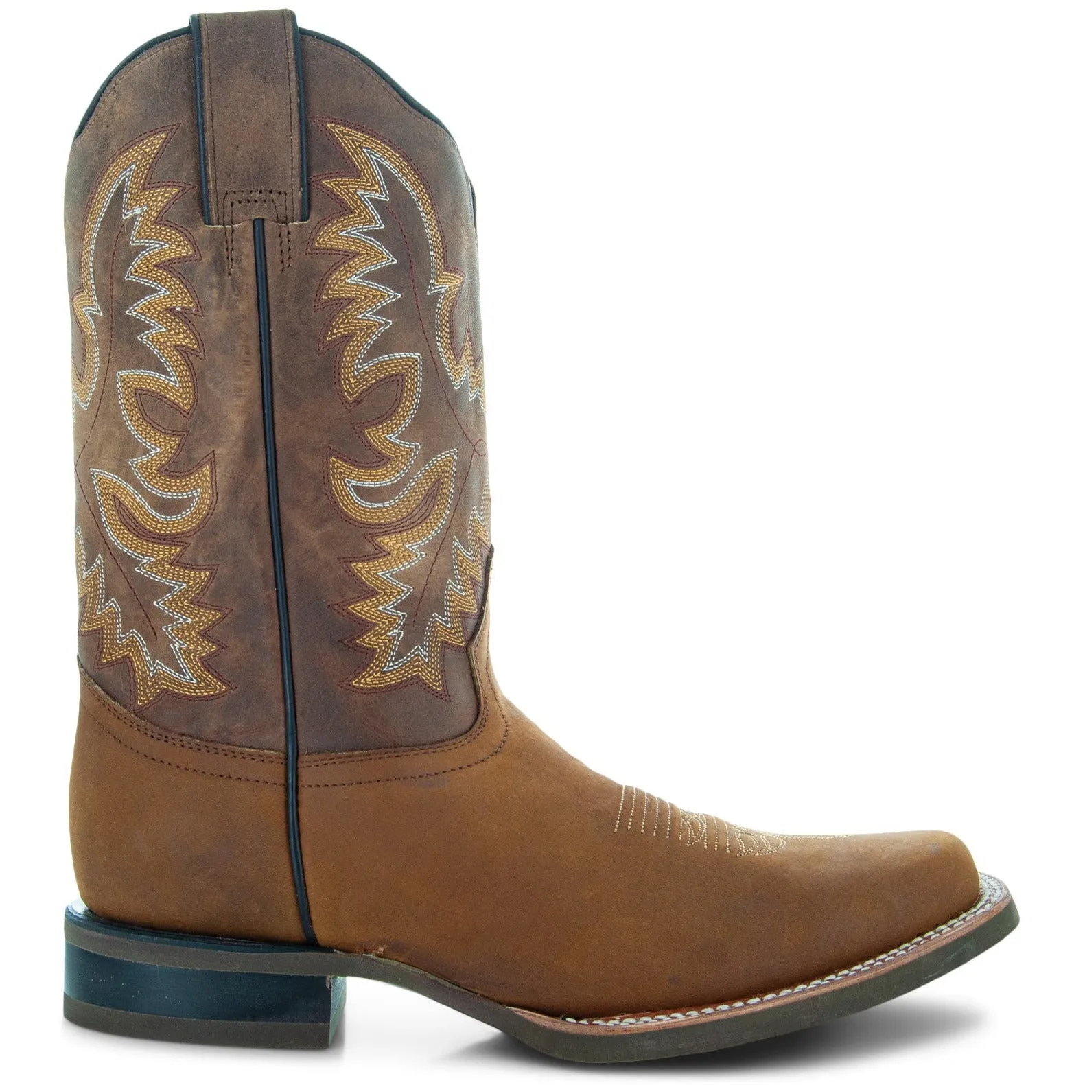 Soto Boots Men's Leather Square Toe Cowboy Boots H4005