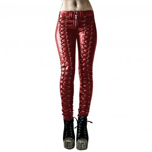 Steampunk Faux Leather Pants