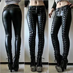 Steampunk Faux Leather Pants