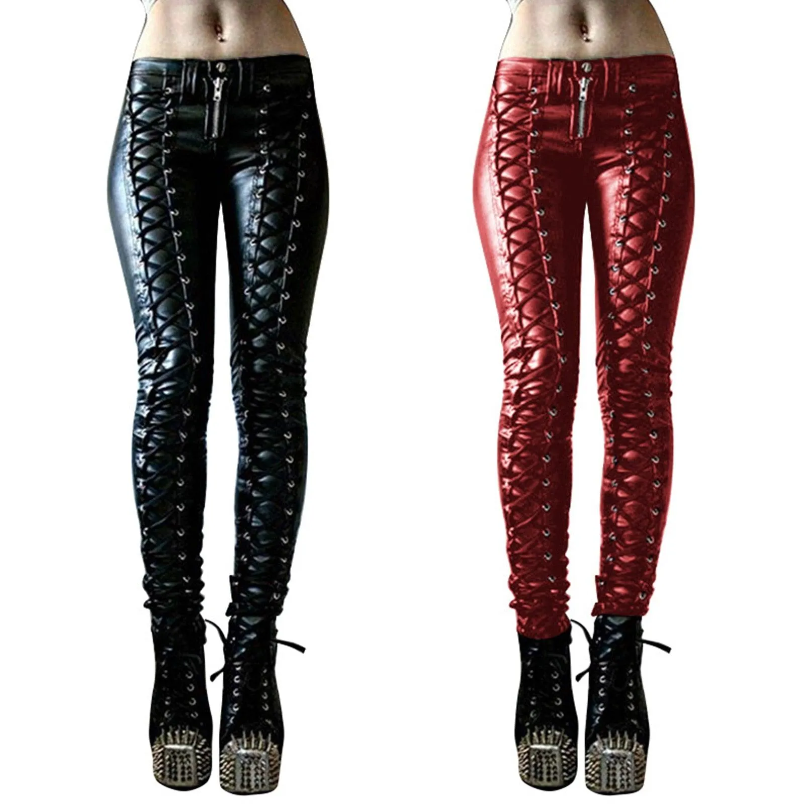 Steampunk Faux Leather Pants