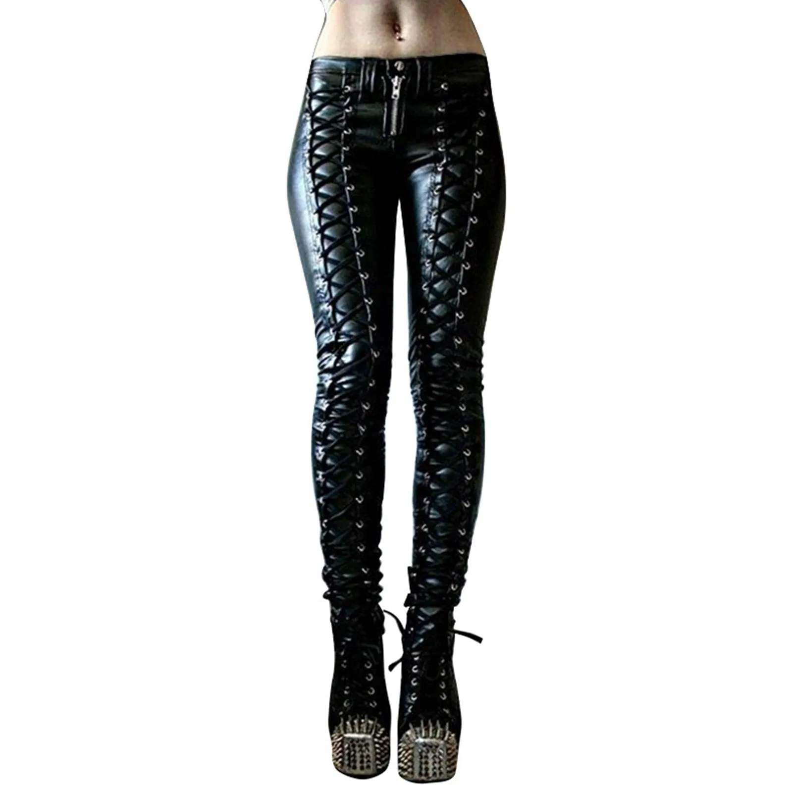 Steampunk Faux Leather Pants