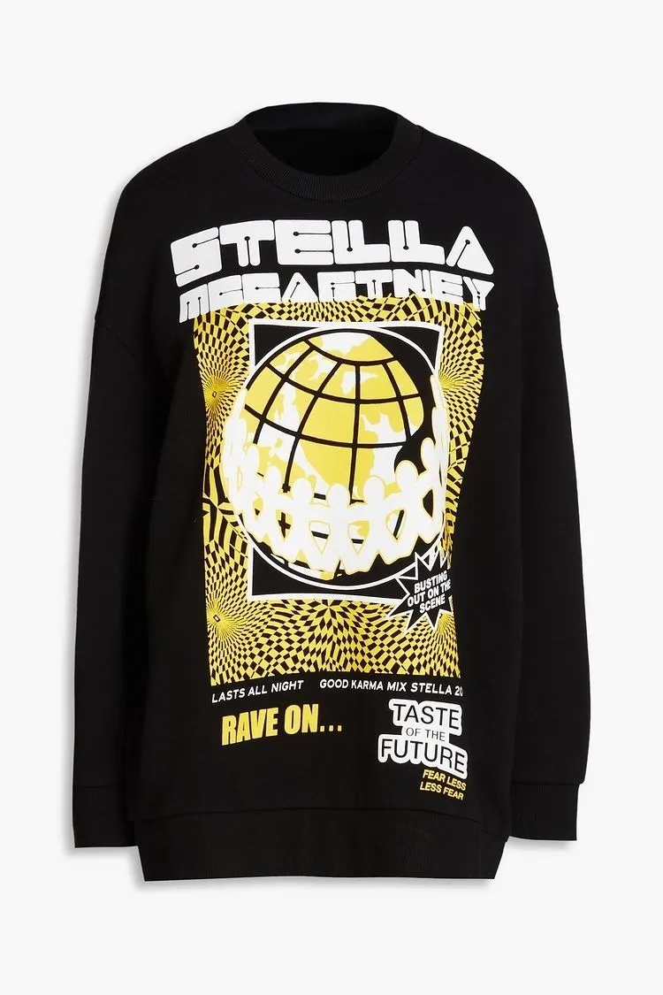 Stella McCartney  |Crew Neck Long Sleeves Cotton Oversized Logo