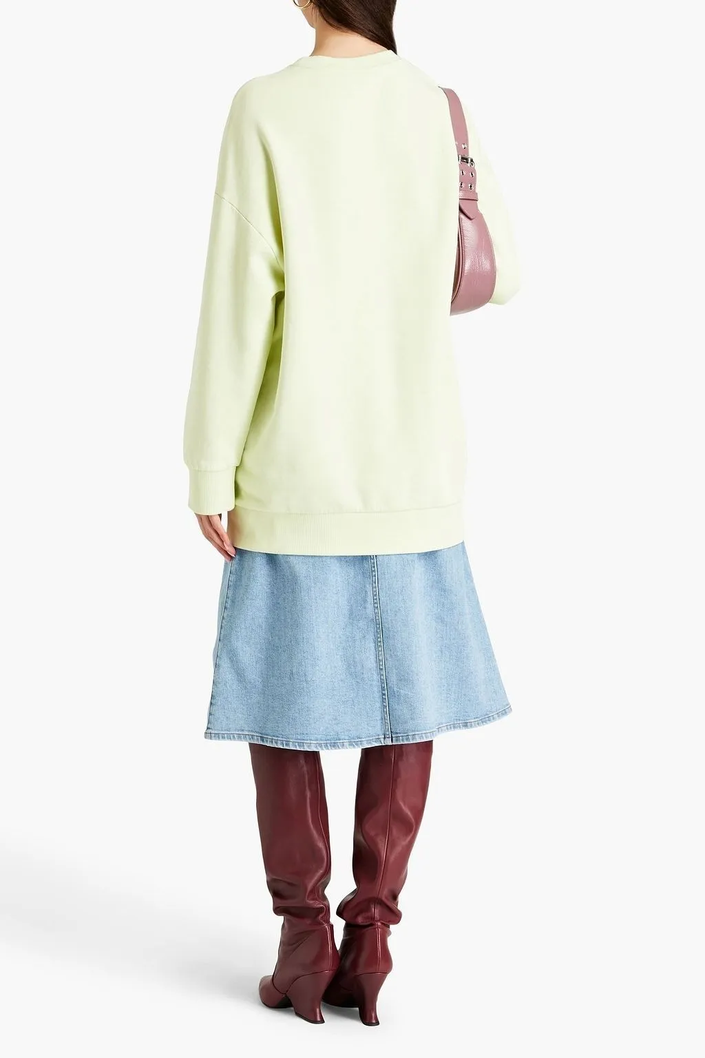 Stella McCartney  |Crew Neck Long Sleeves Cotton Oversized Logo