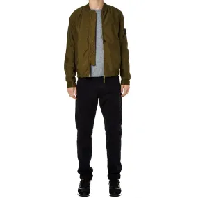 Stone Island Shadow Project Garment Dyed Diagonal Weave MA-1 Bomber JacketOlive