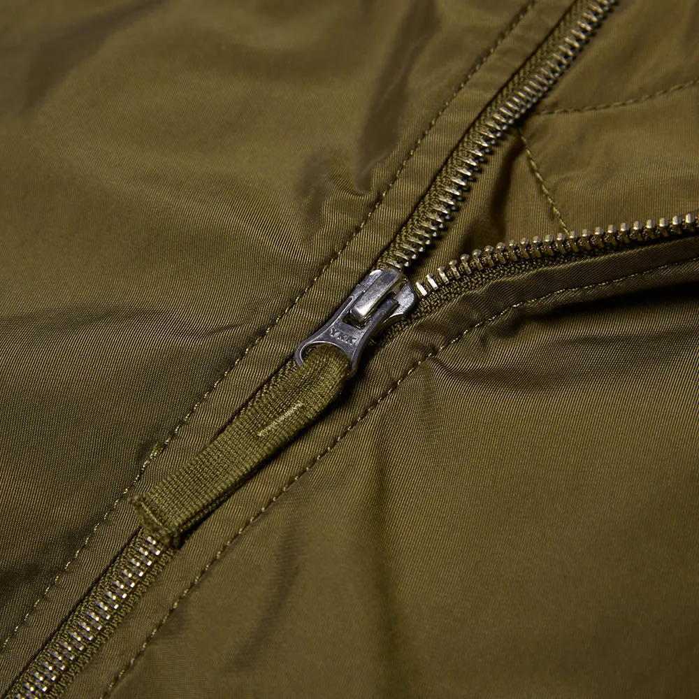 Stone Island Shadow Project Garment Dyed Diagonal Weave MA-1 Bomber JacketOlive