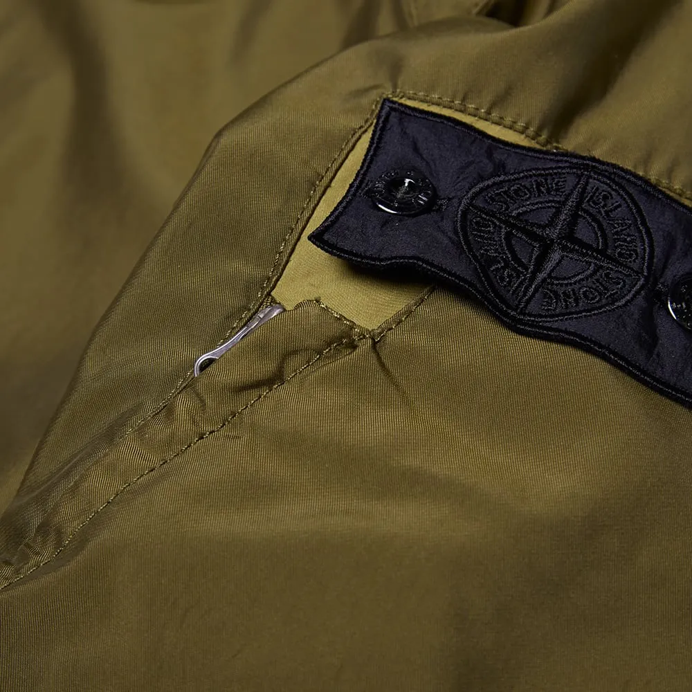 Stone Island Shadow Project Garment Dyed Diagonal Weave MA-1 Bomber JacketOlive