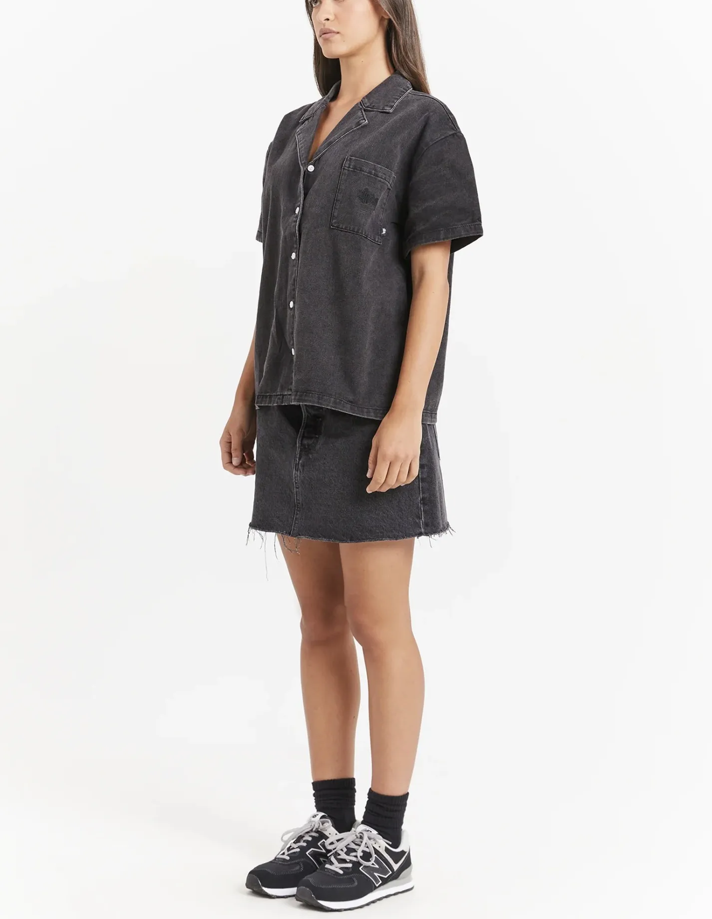 STUSSY  |Casual Style Denim Street Style Cotton Short Sleeves