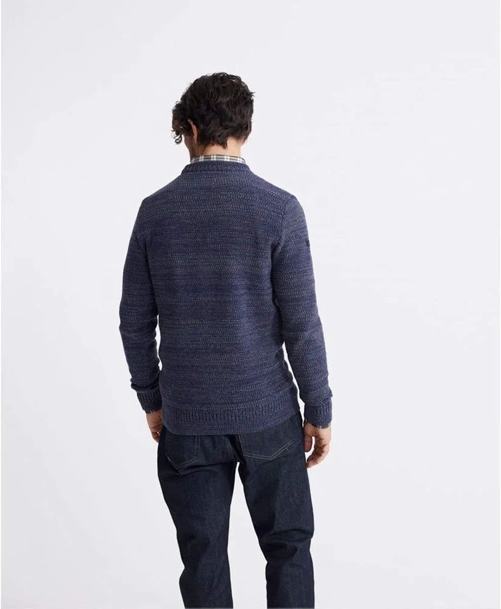 Superdry Keystone Classic Crew Neck Jumper Black Mount Blue