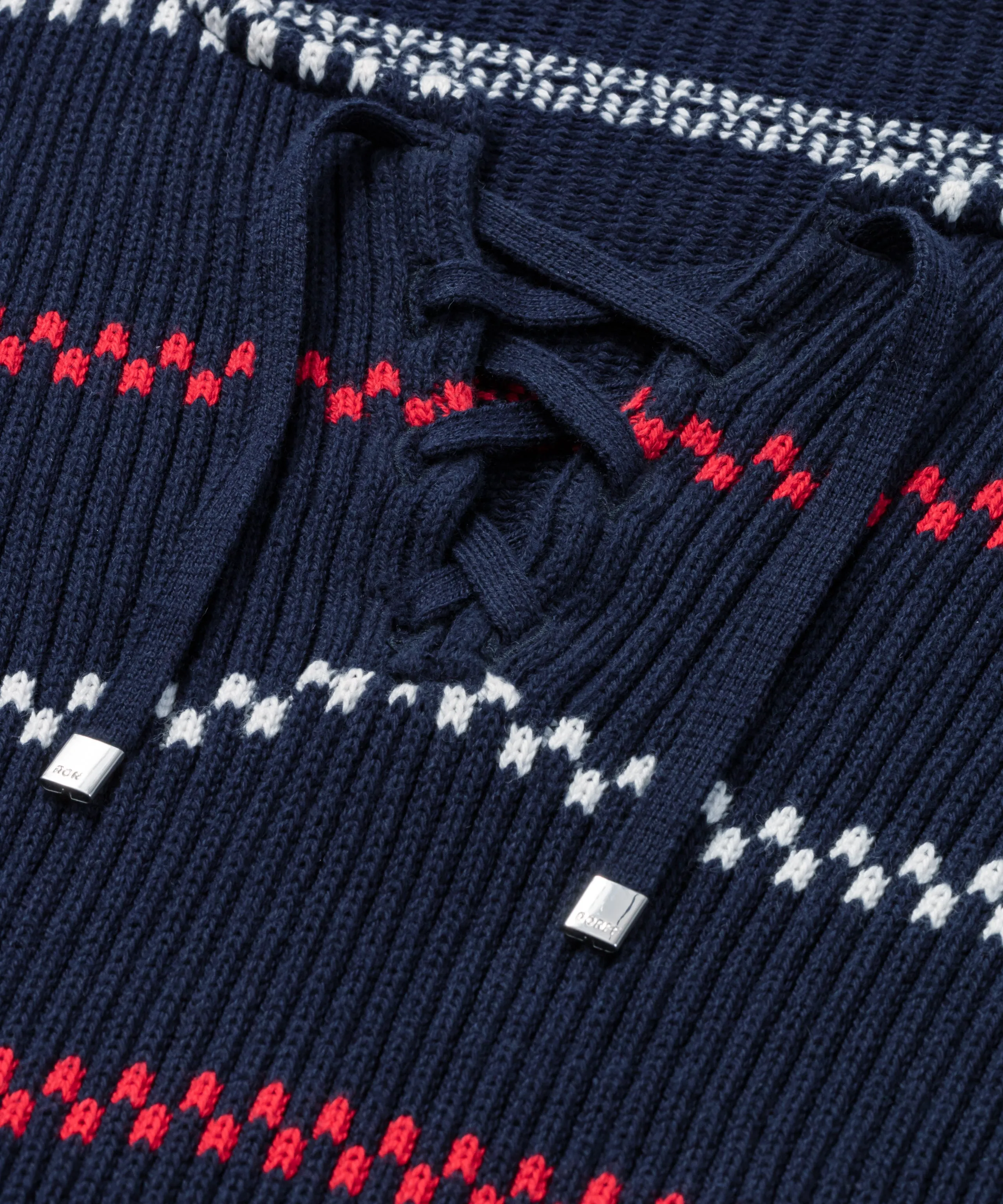 Swedish Fisherman Cotton Sweater: Navy