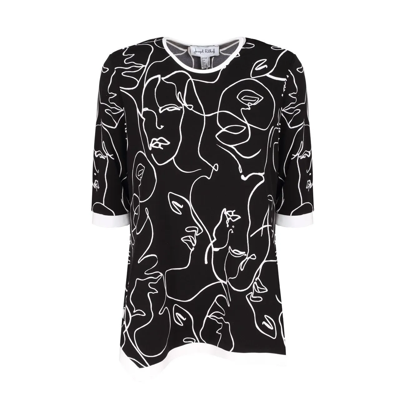 T-SHIRT ASIMMETRICA IN JERSEY CON STAMPA GRAFFITI Donna Black Vanilla