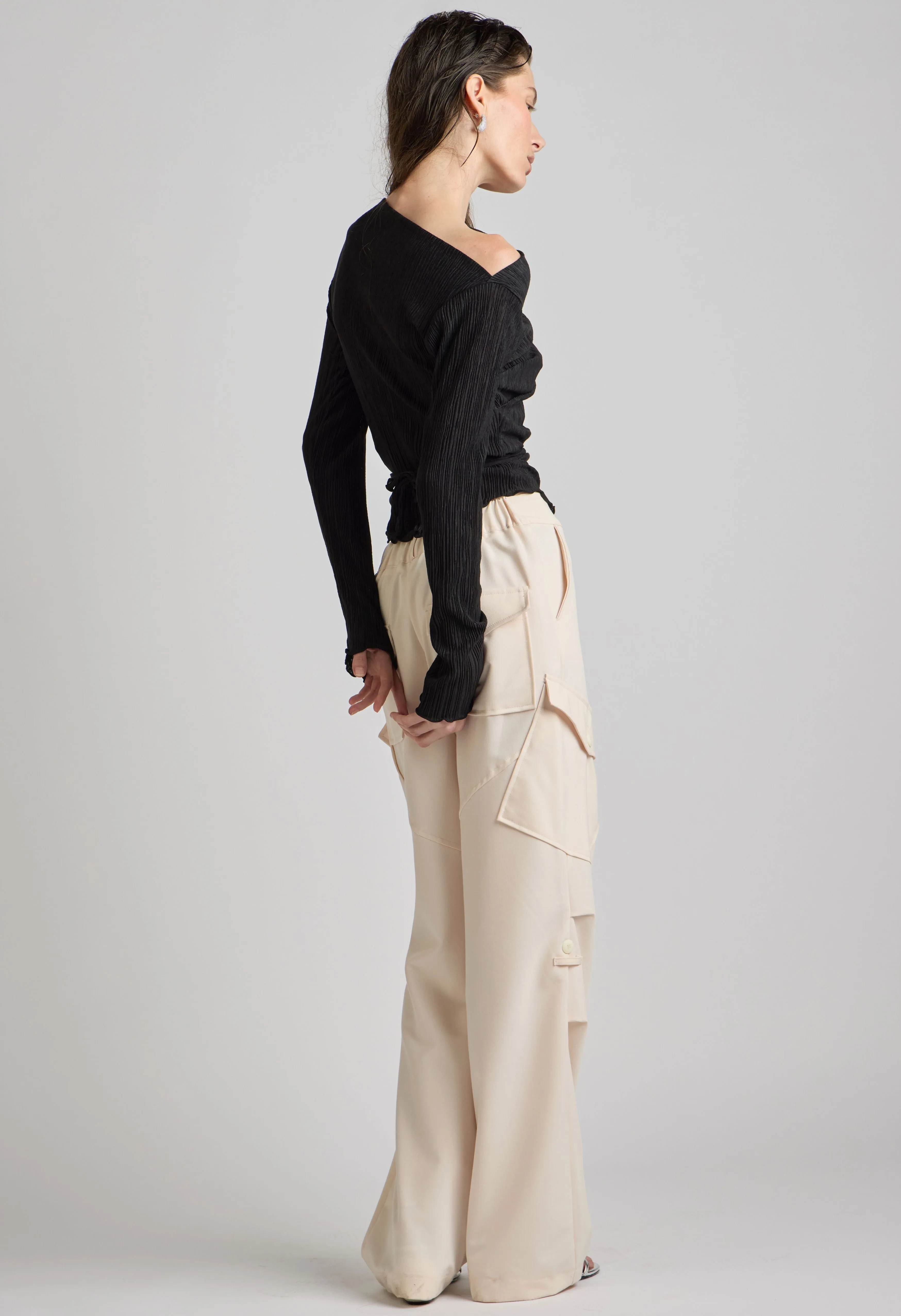 Talia Cargo Trouser in Beige