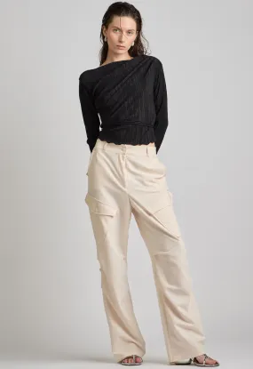 Talia Cargo Trouser in Beige