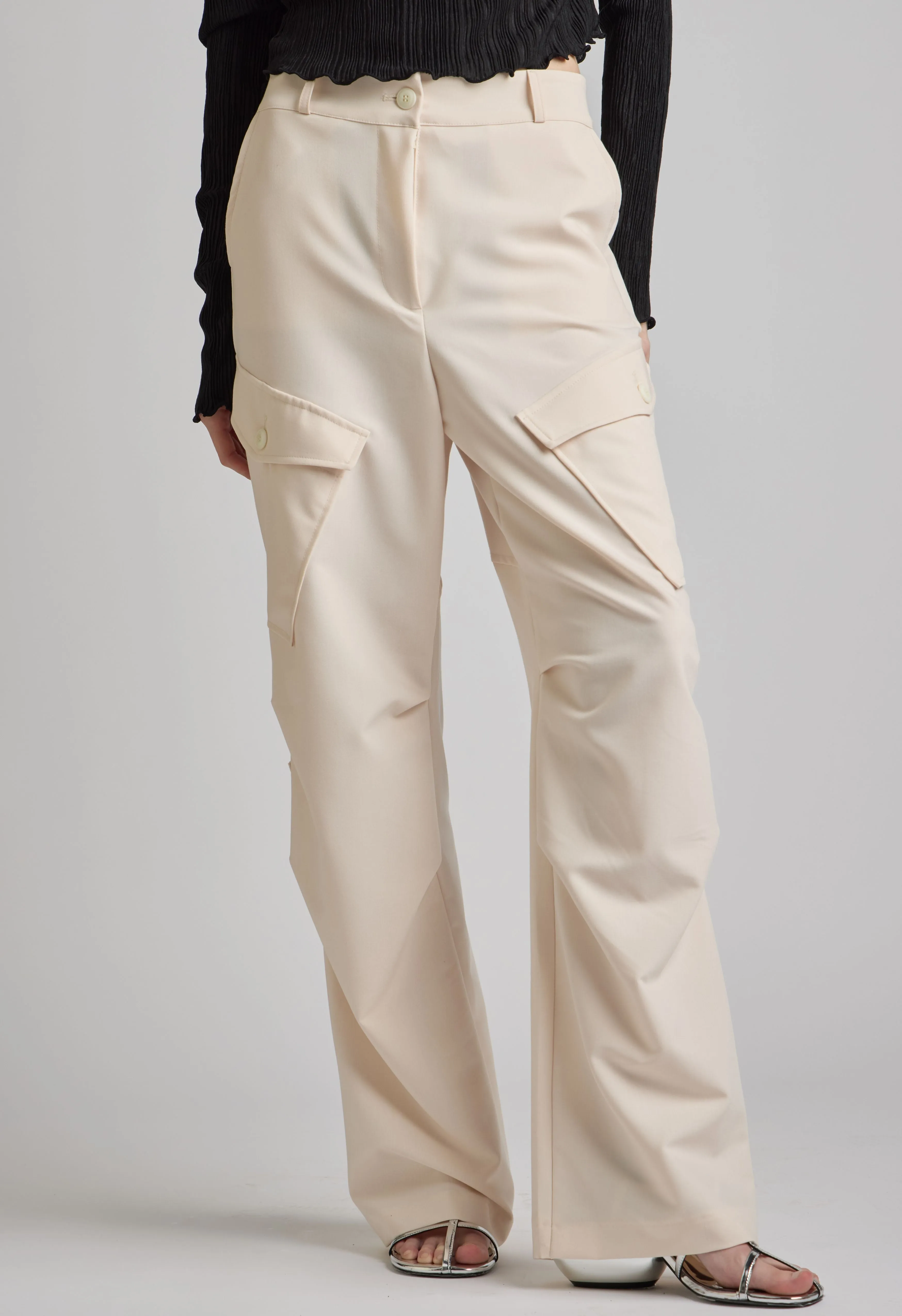 Talia Cargo Trouser in Beige