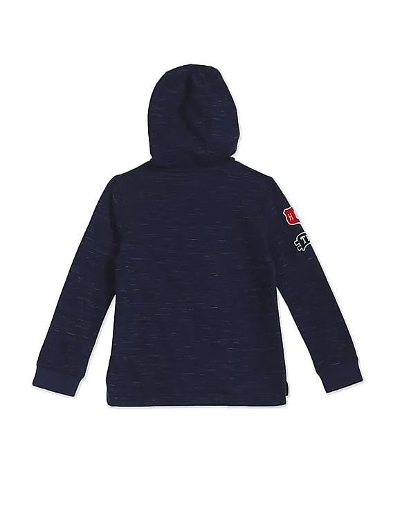 Tommy Hilfiger Kids Boys Navy Hooded Henley Sweatshirt