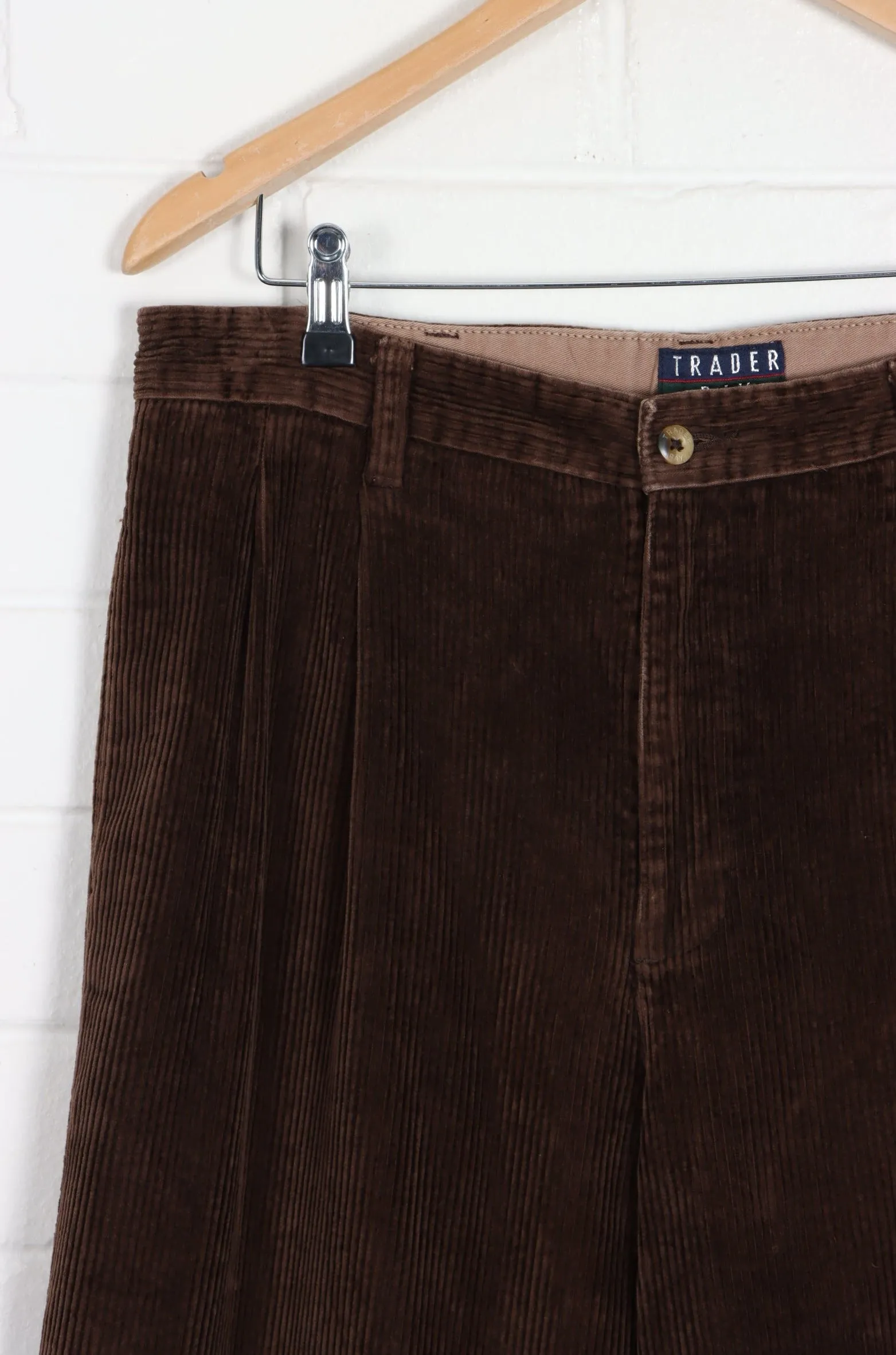 TRADER BAY Chocolate Brown Cord Cuffed Pants (34 x 30)