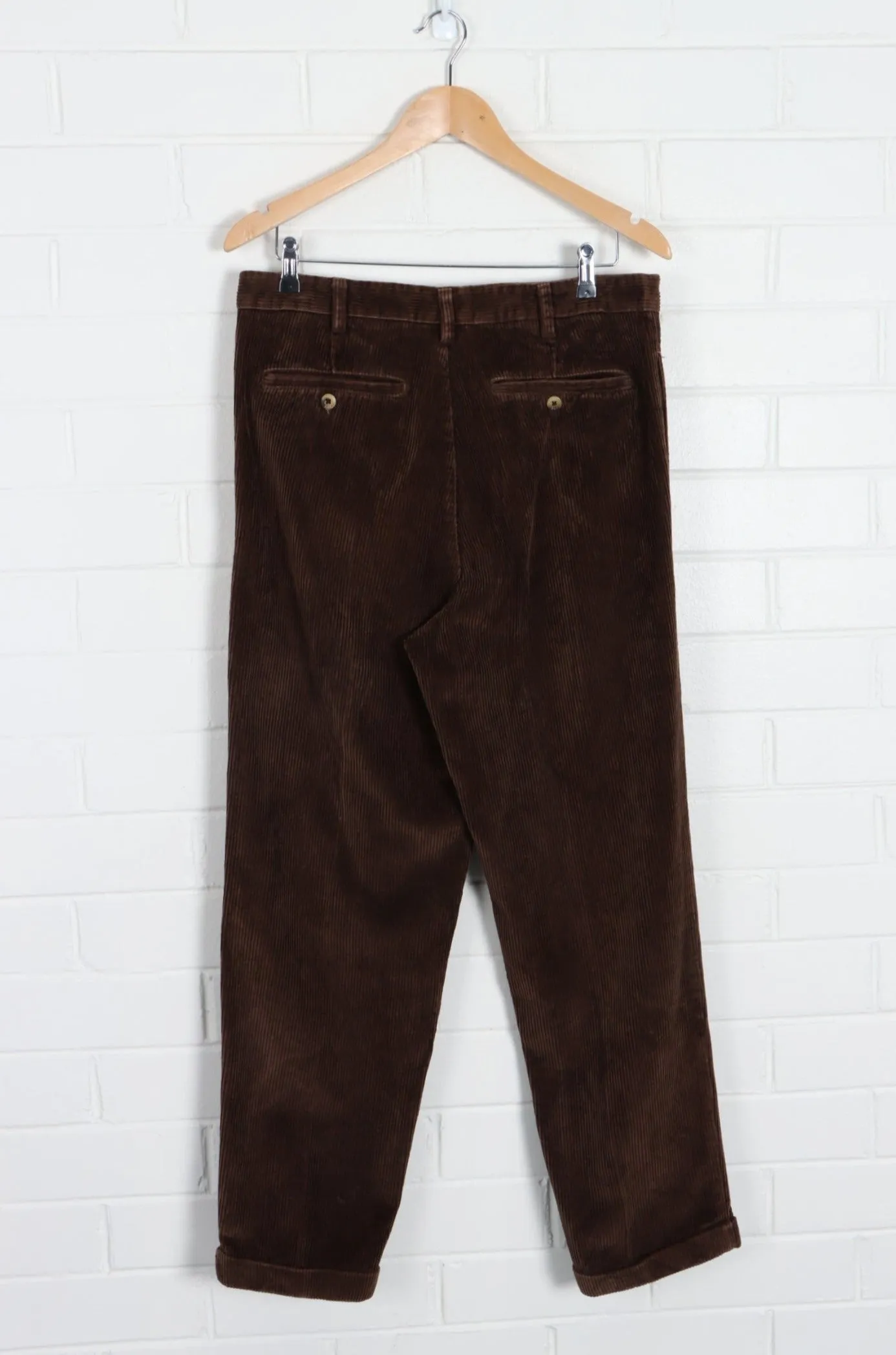 TRADER BAY Chocolate Brown Cord Cuffed Pants (34 x 30)