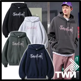 TWN  |Unisex Street Style Logo Hoodies & Sweatshirts