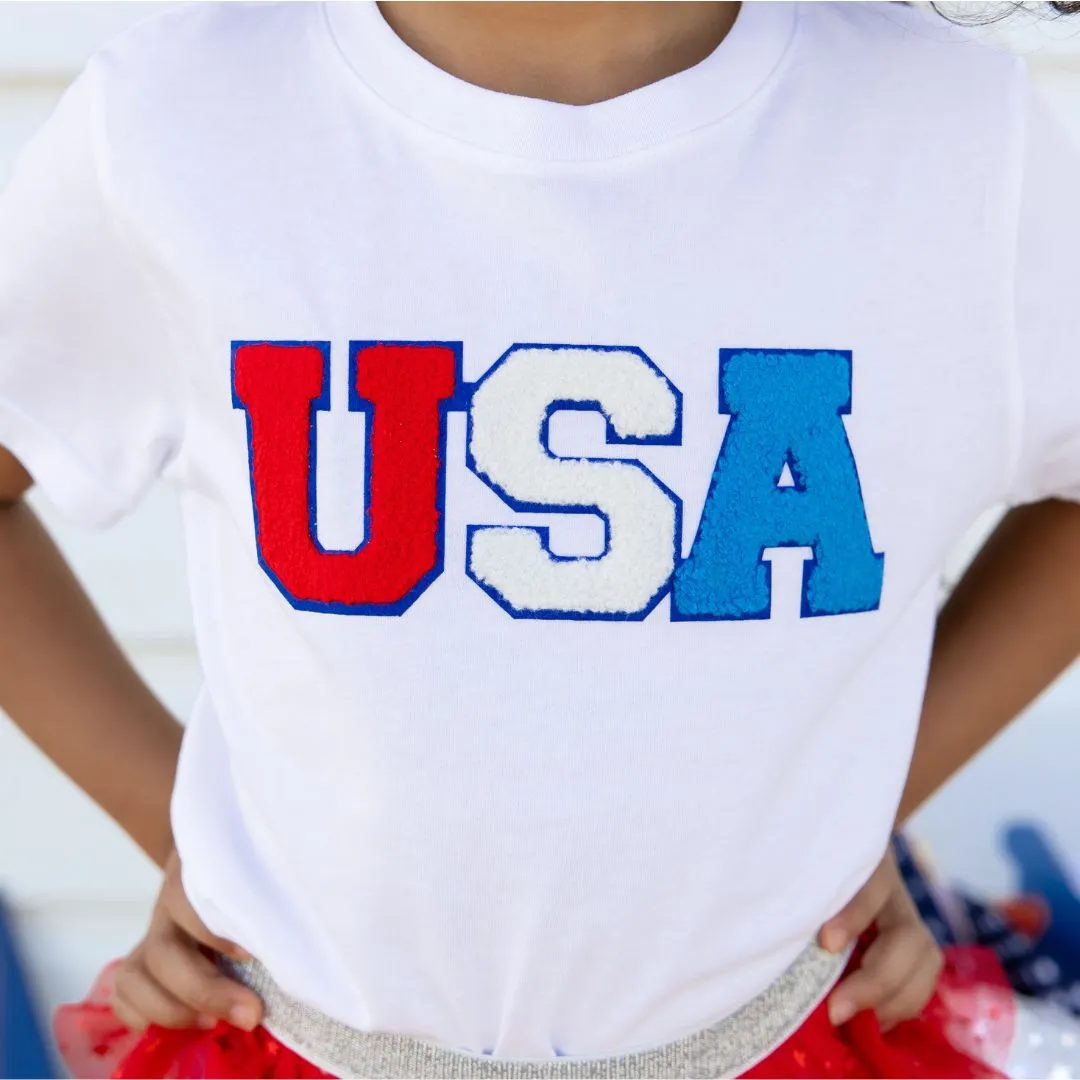 USA Patch T-Shirt- White