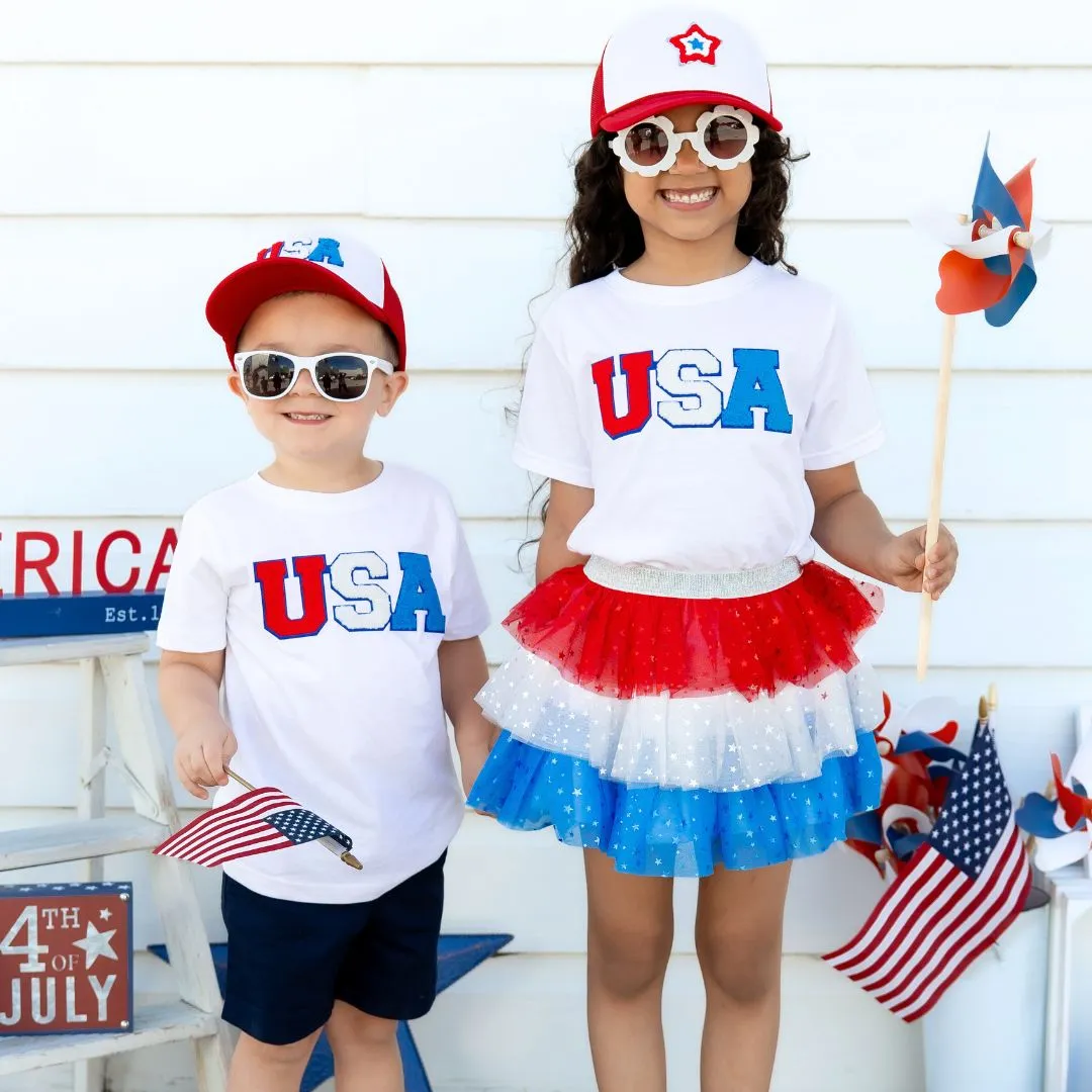 USA Patch T-Shirt- White