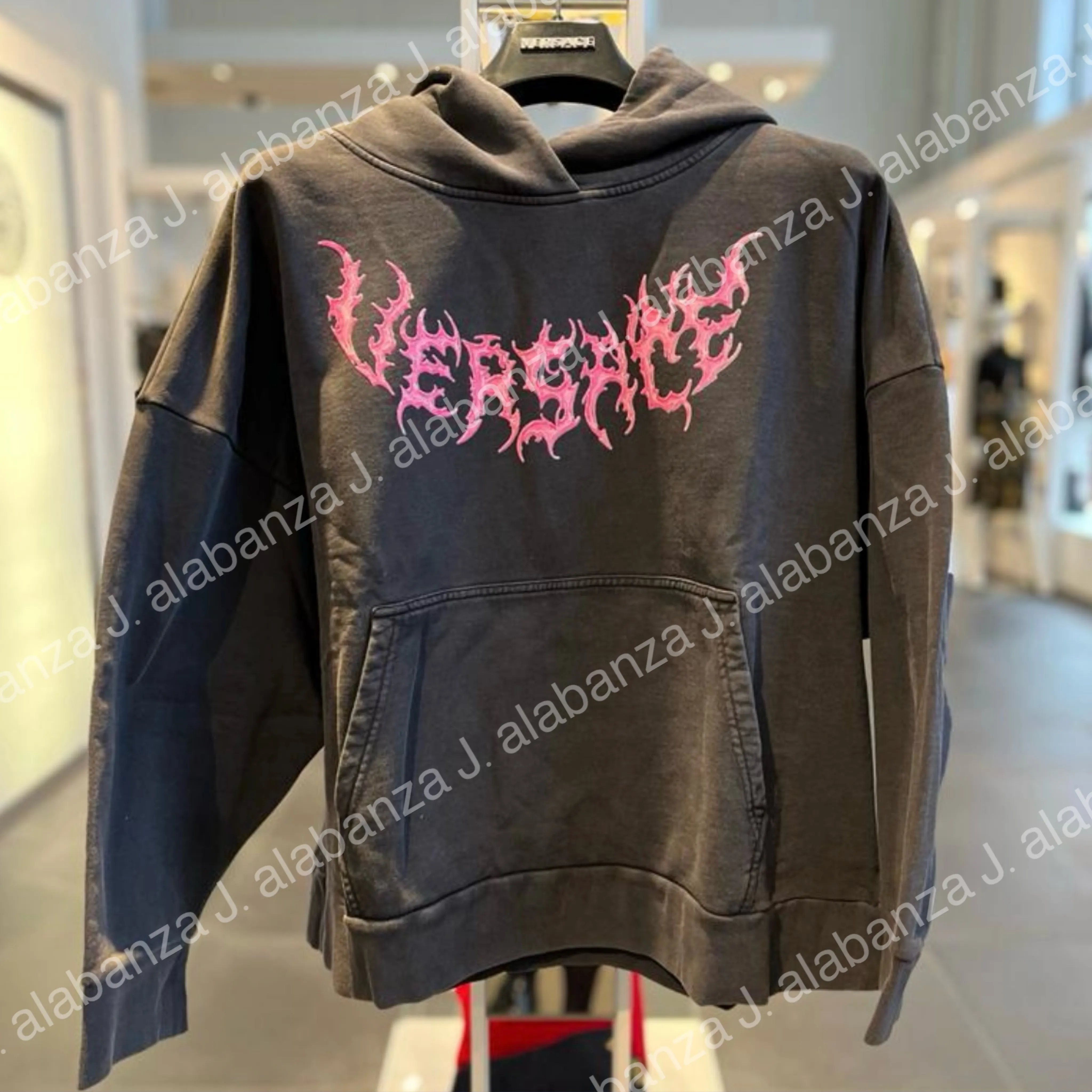 VERSACE  |Street Style Long Sleeves Logo Outlet Hoodies & Sweatshirts