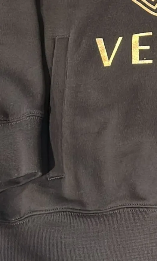 VERSACE  |Street Style Long Sleeves Plain Cotton Logo Luxury Hoodies