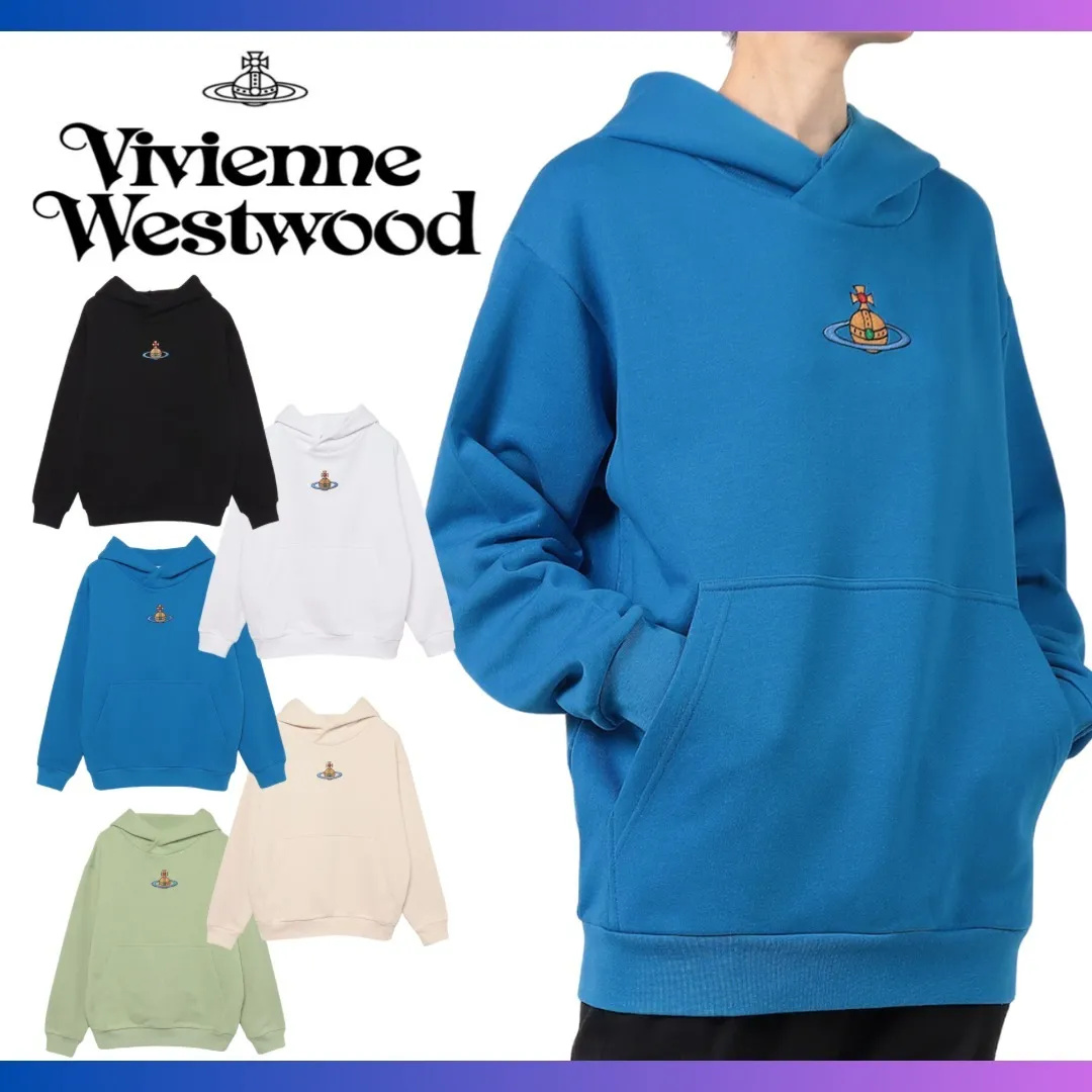 Vivienne Westwood  |Street Style Cotton Oversized Logo Hoodies & Sweatshirts