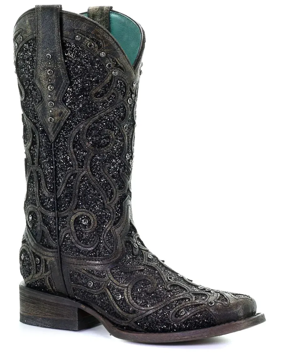 Women's Corral Glitter Inlay Square Toe Boot #C3484-C