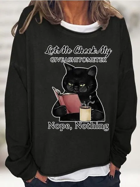 Women's Long Sleeve Cat Print Shirt in Black, Pink, and Wine