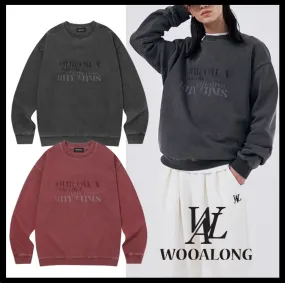 WOOALONG  |Unisex Street Style Logo Hoodies & Sweatshirts