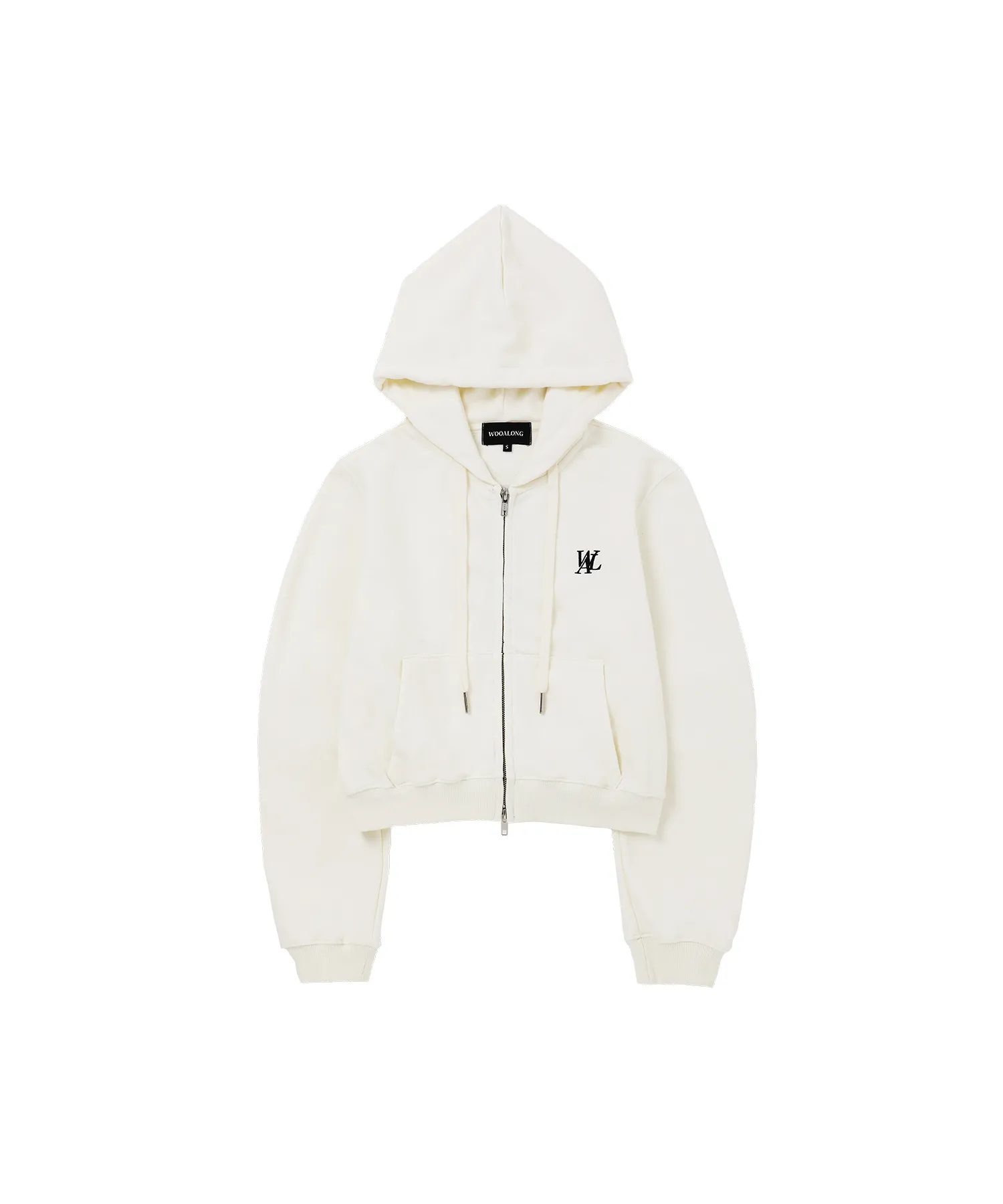 WOOALONG  |【WOOALONG】★Signature tuck sleeve crop hood zip-up