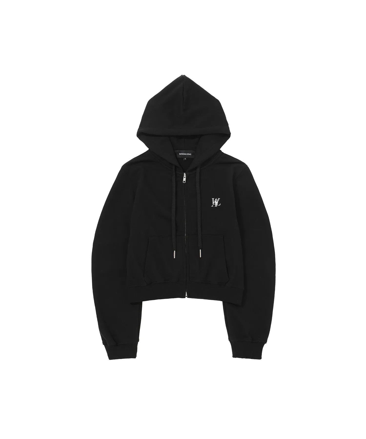 WOOALONG  |【WOOALONG】★Signature tuck sleeve crop hood zip-up