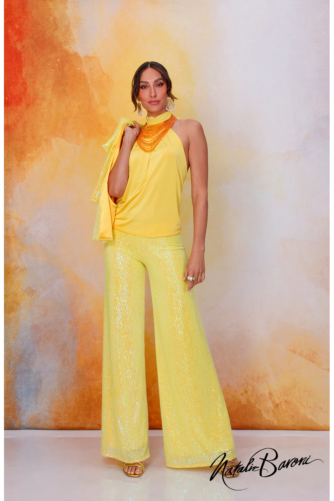 Yellow Palazzo Pant - La Scala