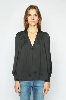 Zadig & Voltaire Telia Satin Shirt in Noir